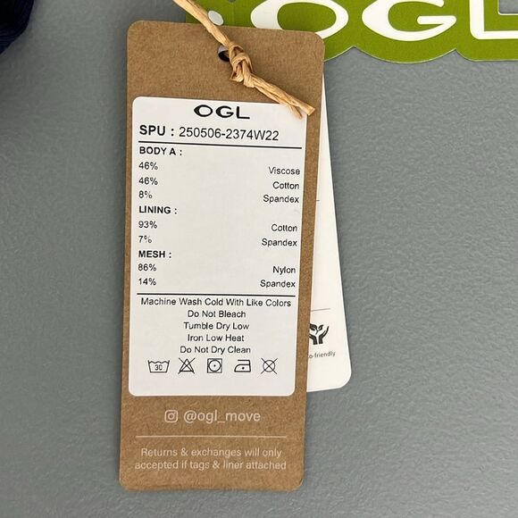 NWT OGL Plantive® Stretch Cotton Square Neck Cap Sleeve Brami - Navy Size L - Picture 5 of 12